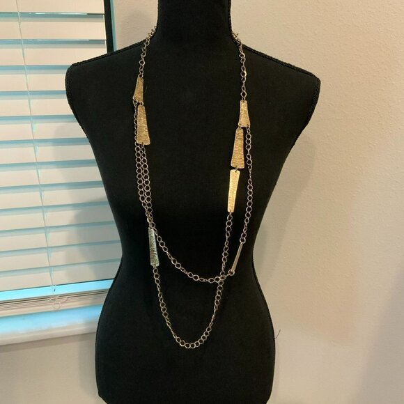 Chico's Double Stranded Gold Tone Necklace - Picture 2 of 4